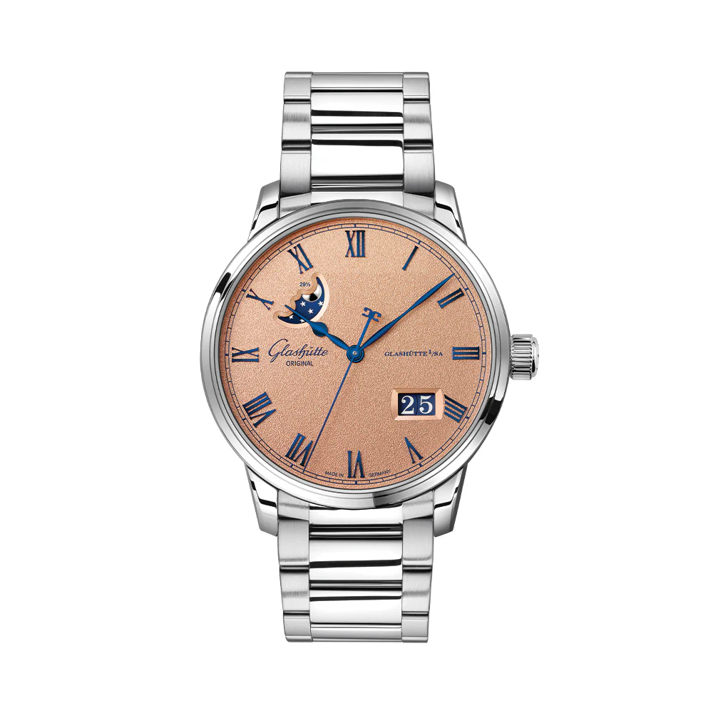 Senator Excellence Panorama Date Moon Phase 40mm - Rosé Opalin on Bracelet