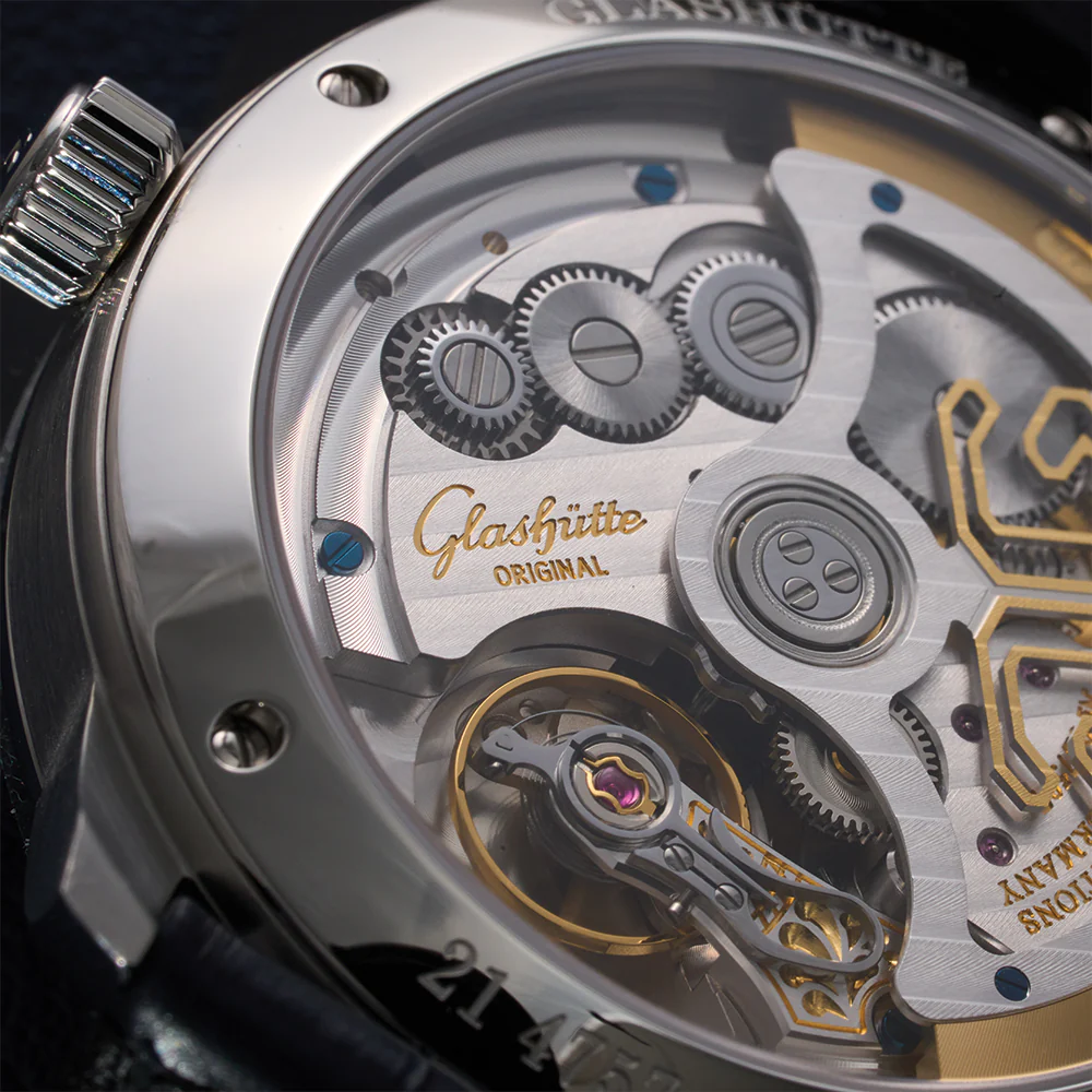 Senator Excellence Panorama Date Moon Phase 40mm - Rosé Opalin on Leather Strap - Image 10