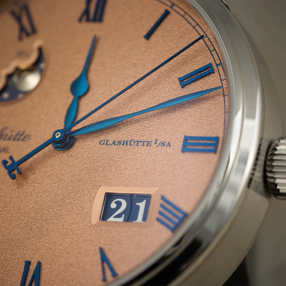 Senator Excellence Panorama Date Moon Phase 40mm - Rosé Opalin on Leather Strap - Image 7