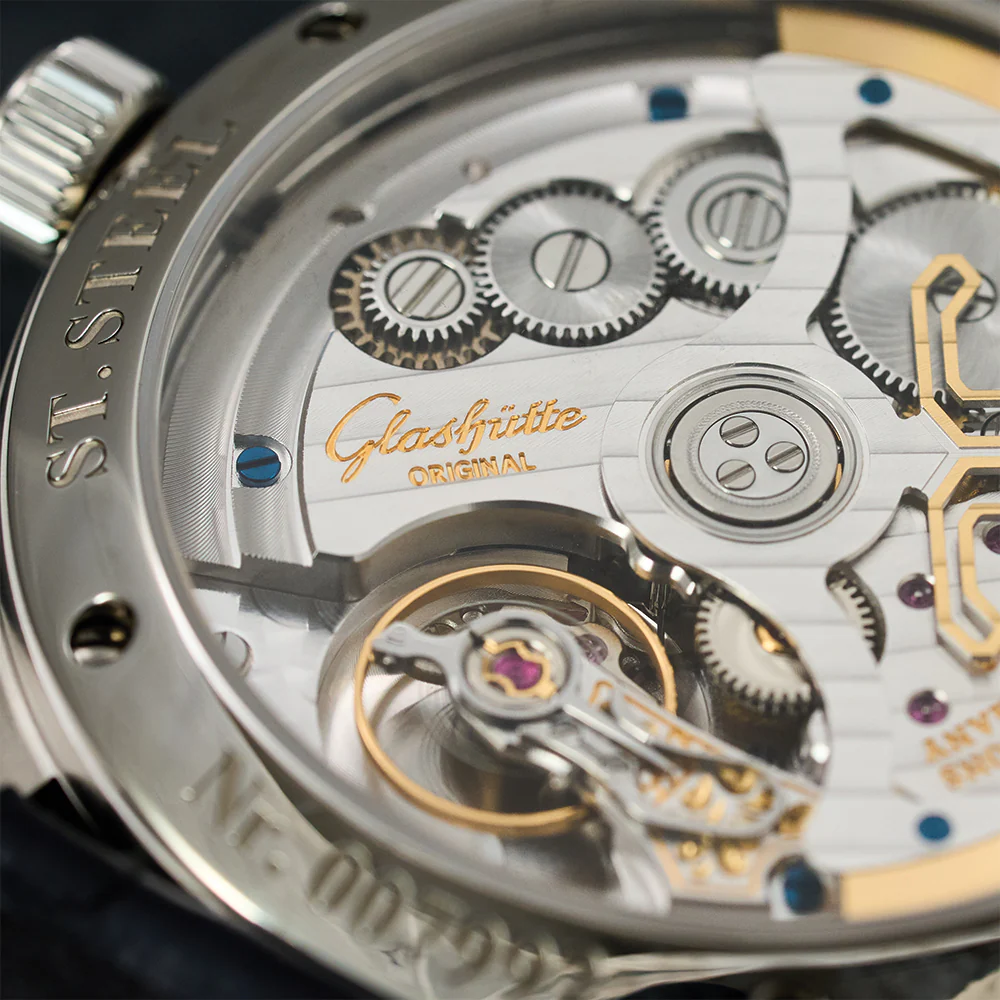 Senator Excellence Panorama Date Moon Phase 40mm - Silver on Leather Strap - Image 9