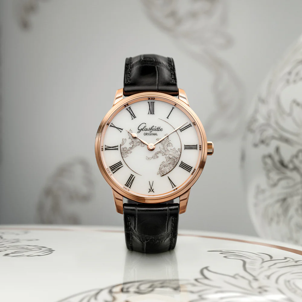 Senator Meissen Limited Edition Red Gold 40mm - White on Leather Strap - Image 2