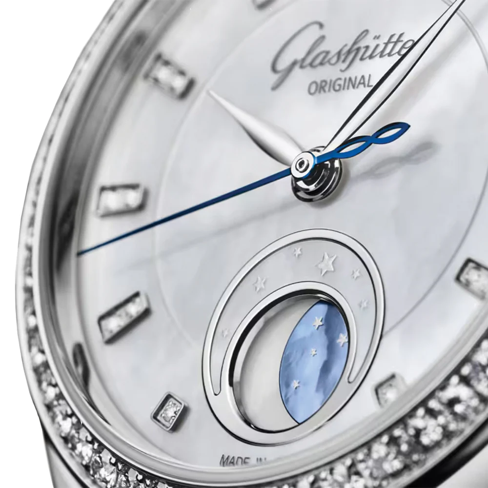 Serenade Luna Diamond Automatic 32.5mm - MOP on Leather Strap - Image 3