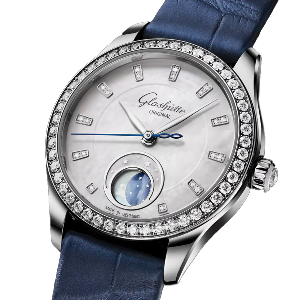 Serenade Luna Diamond Automatic 32.5mm - MOP on Leather Strap - Image 4