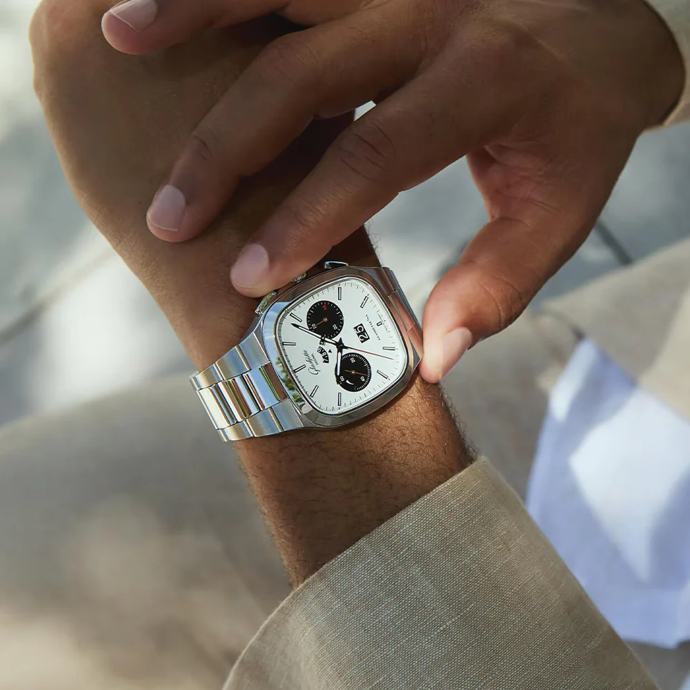 Seventies ‘X’ Chronograph North America Limited Edition 40mm - White on Bracelet and Rubber Strap - Image 3