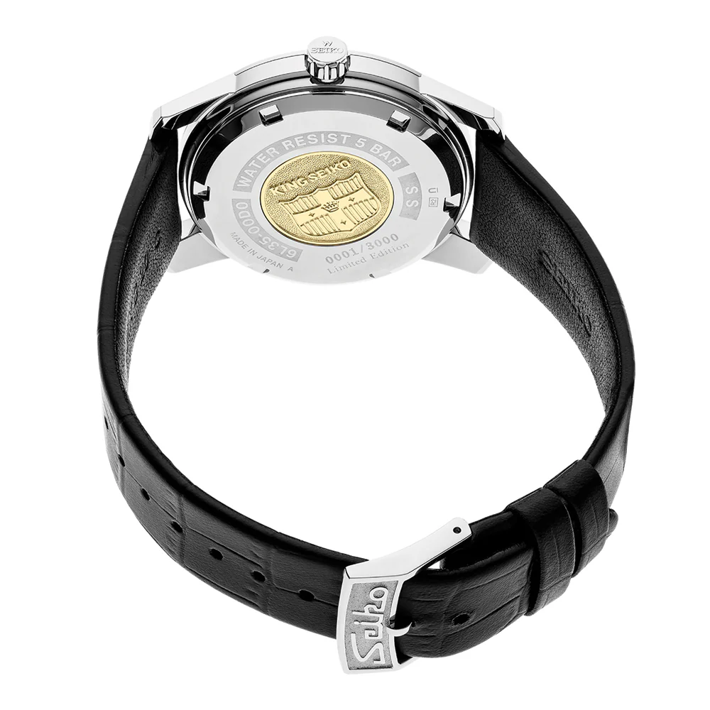 SJE083 140th Anniversary Limited Edition King Seiko 38.1mm - Silver on Leather Strap - Image 3