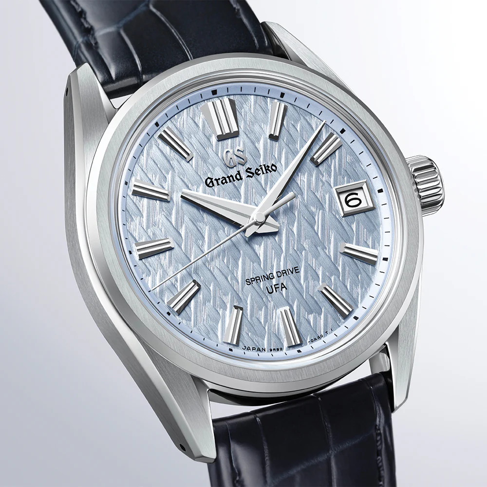 SLGB001 Evolution 9 Spring Drive UFA Platinum 950 37mm - Light Blue on Leather Strap - Image 4
