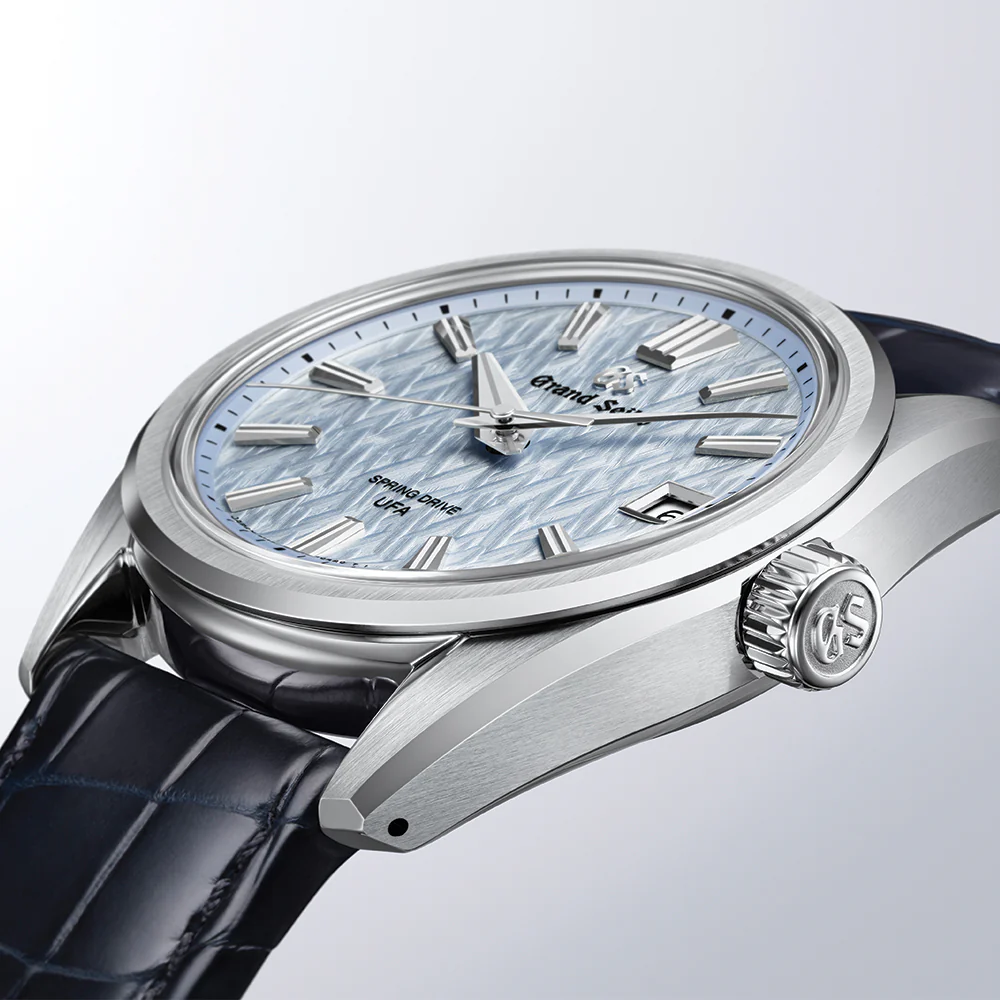 SLGB001 Evolution 9 Spring Drive UFA Platinum 950 37mm - Light Blue on Leather Strap - Image 5