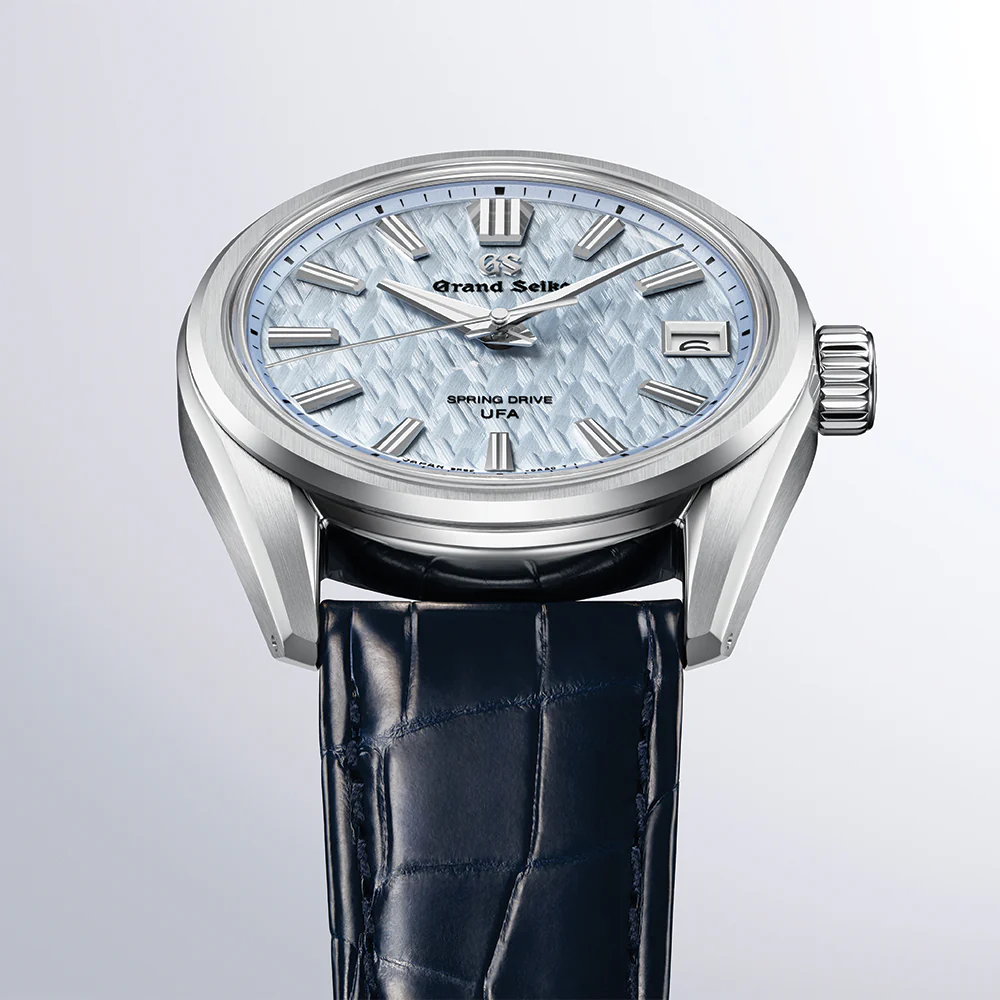 SLGB001 Evolution 9 Spring Drive UFA Platinum 950 37mm - Light Blue on Leather Strap - Image 6