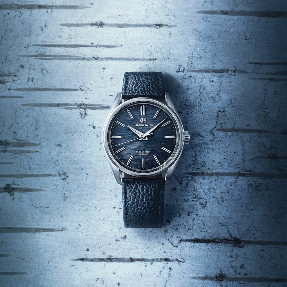 SLGW007 “Moonlit Birch Bark” Evolution 9 Hi-Beat 36000 38.6mm - Blue on Leather Strap - Image 2