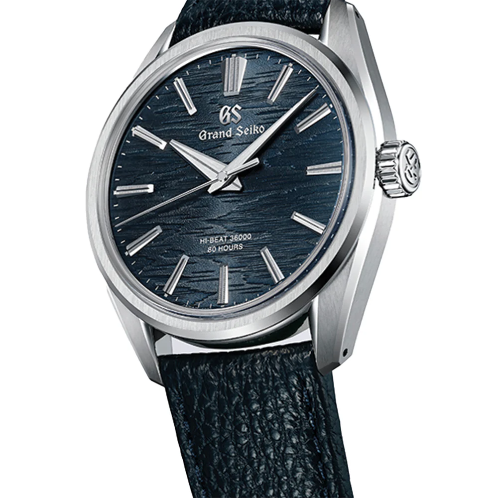 SLGW007 “Moonlit Birch Bark” Evolution 9 Hi-Beat 36000 38.6mm - Blue on Leather Strap - Image 4
