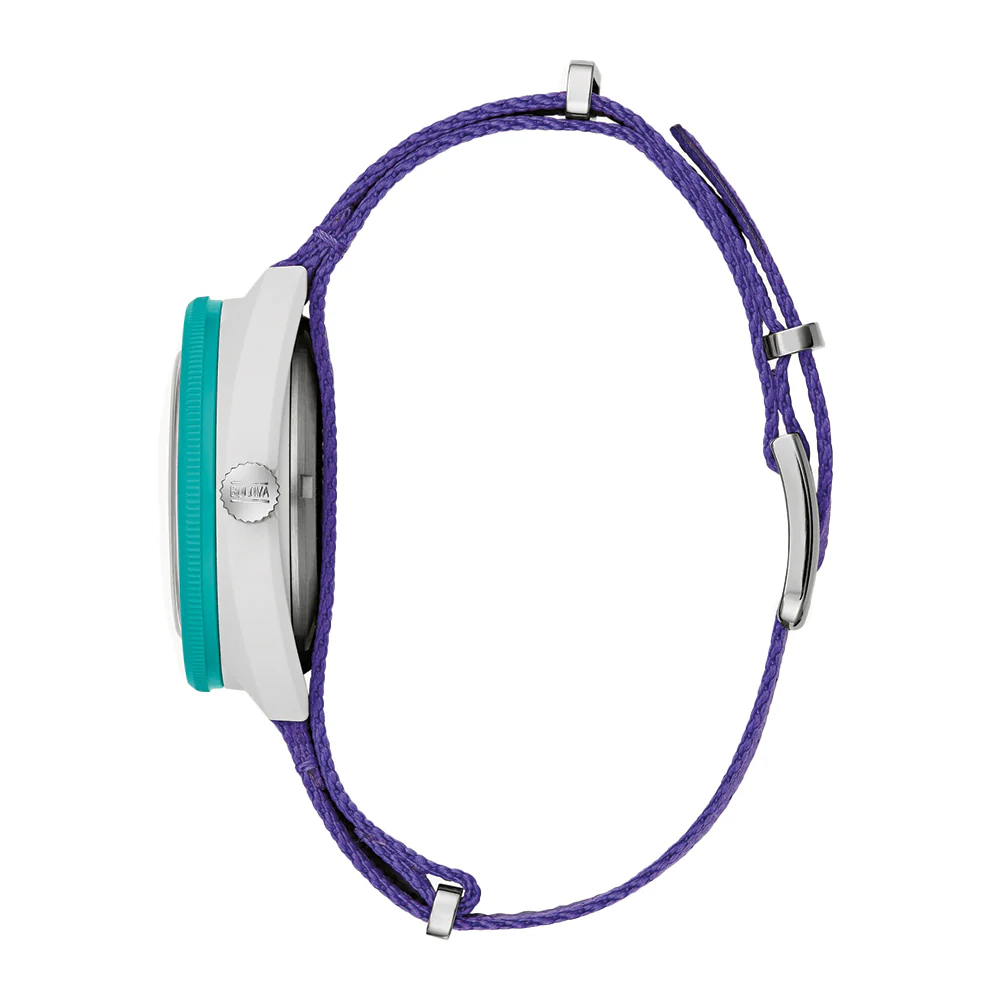 Oceanographer Snorkel Limited Edition Coral Ceramic 41mm - Teal on Tide Nylon Strap - Image 4