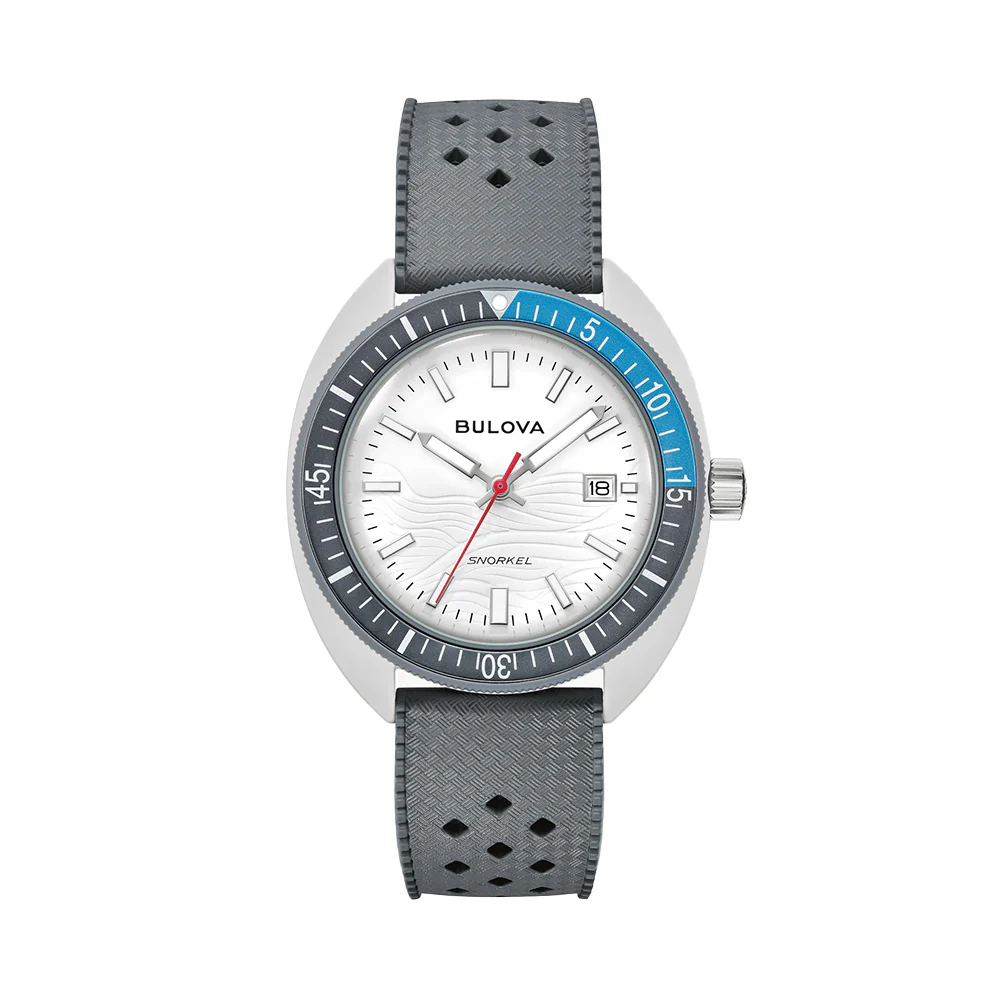 Snorkel Great White Shark 41mm - White on Rubber Strap