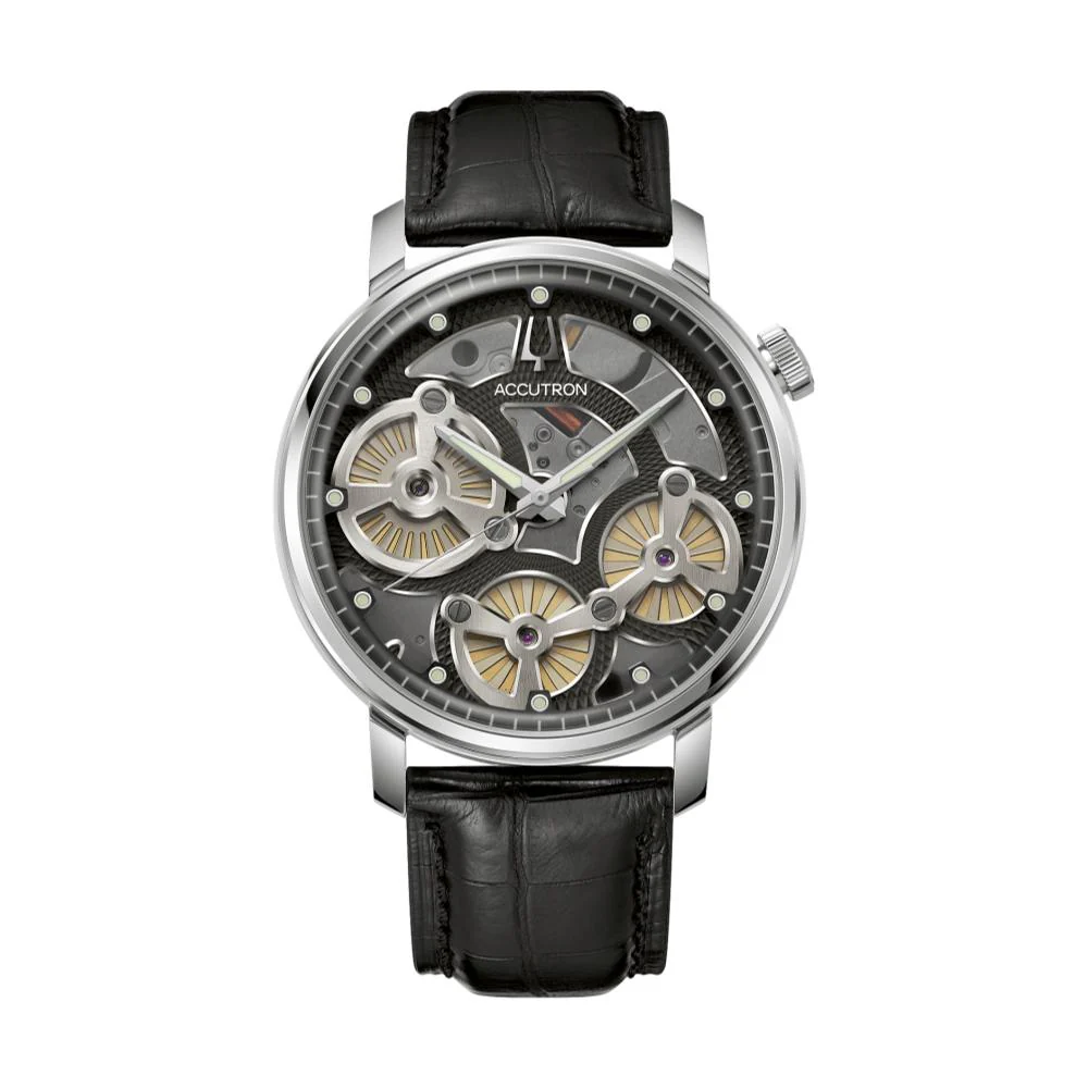 Spaceview Evolution 43.5mm - Smoke Grey on Leather Strap