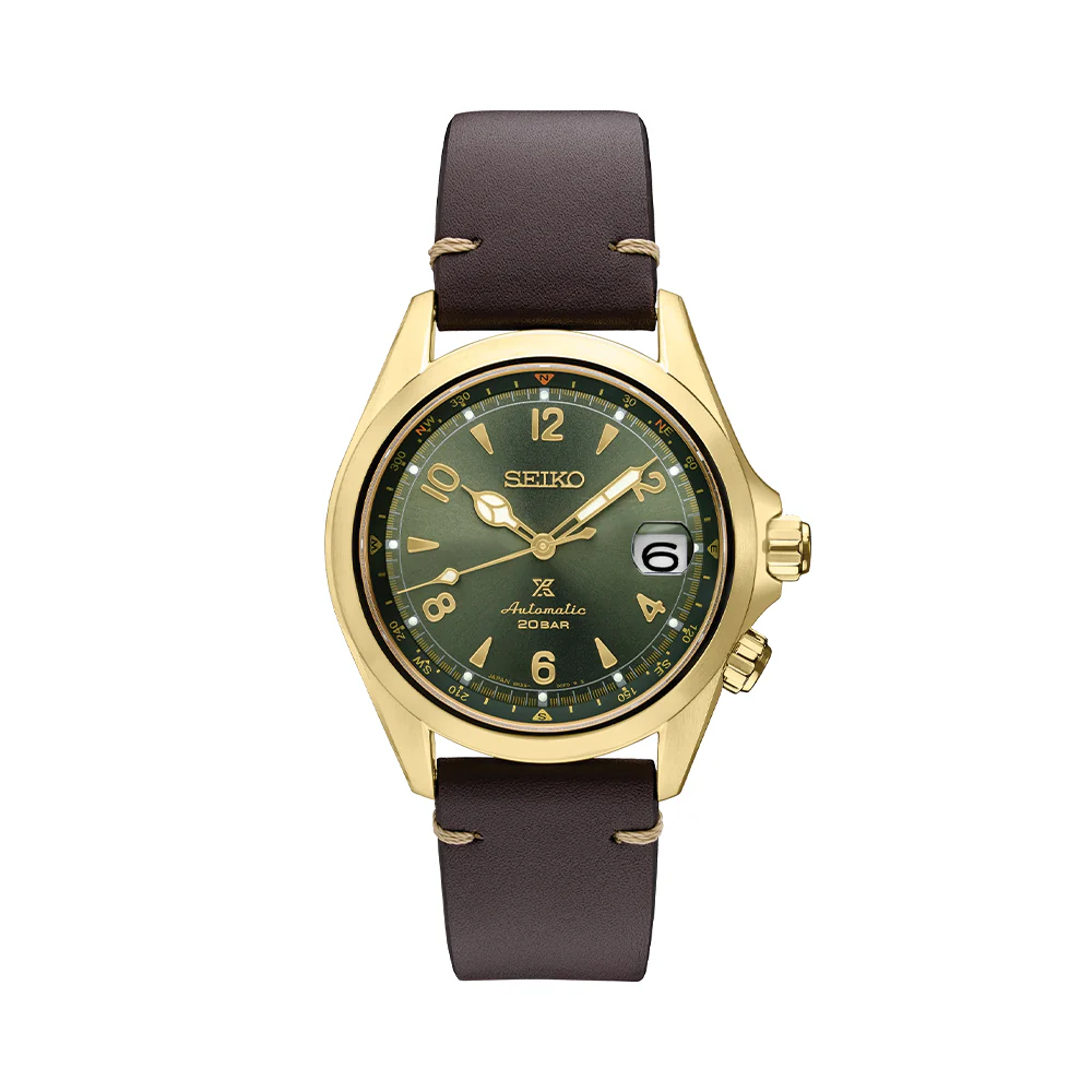 SPB210 Prospex Alpinist Automatic Gold 39.5mm - Green on Leather Strap
