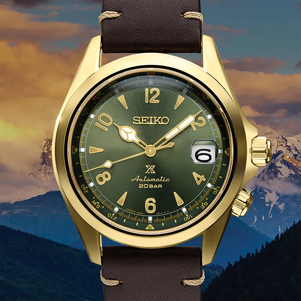 SPB210 Prospex Alpinist Automatic Gold 39.5mm - Green on Leather Strap - Image 2