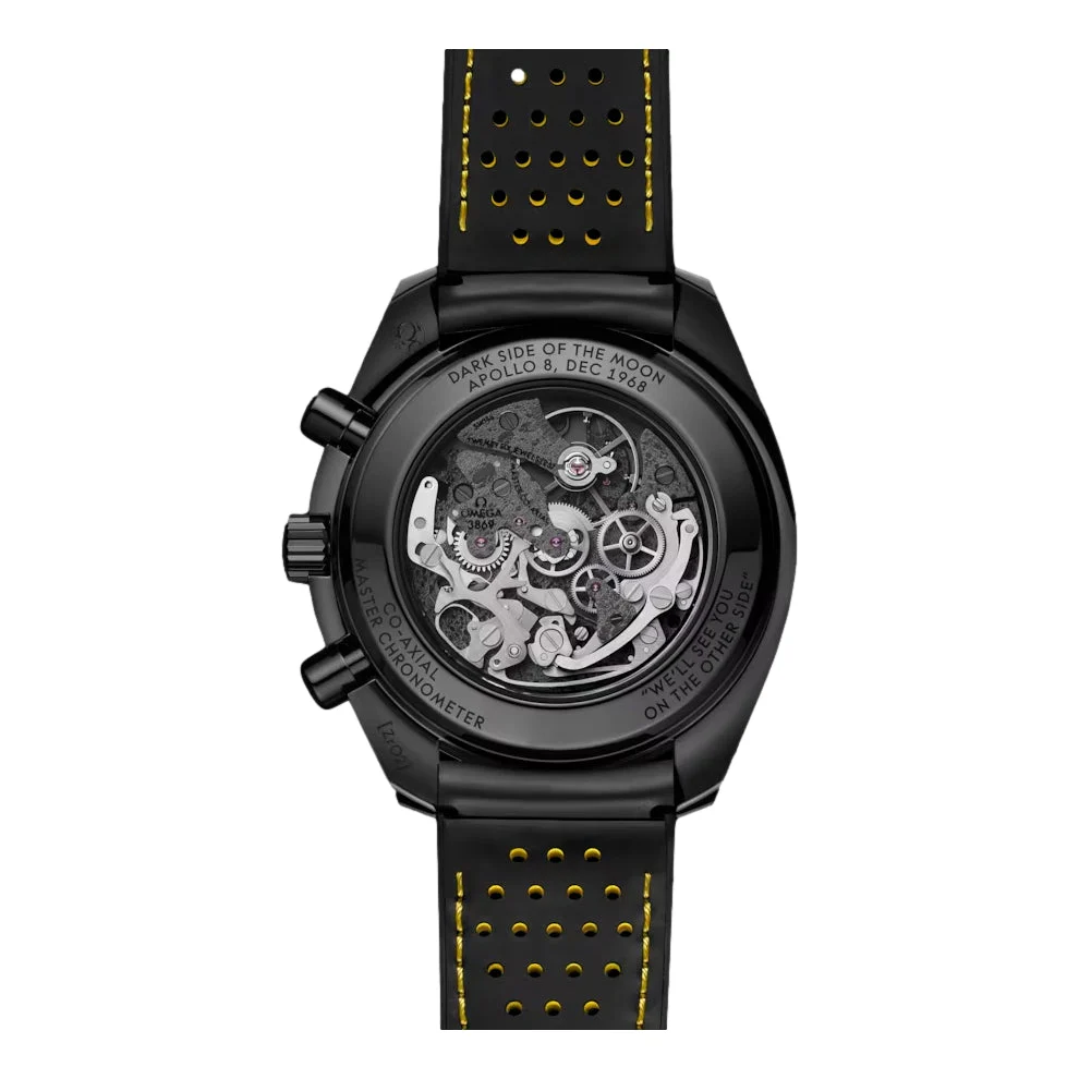 Apollo 8 Speedmaster Dark Side Of The Moon Chronograph 44.25mm - Black on Rubber Strap - Image 2