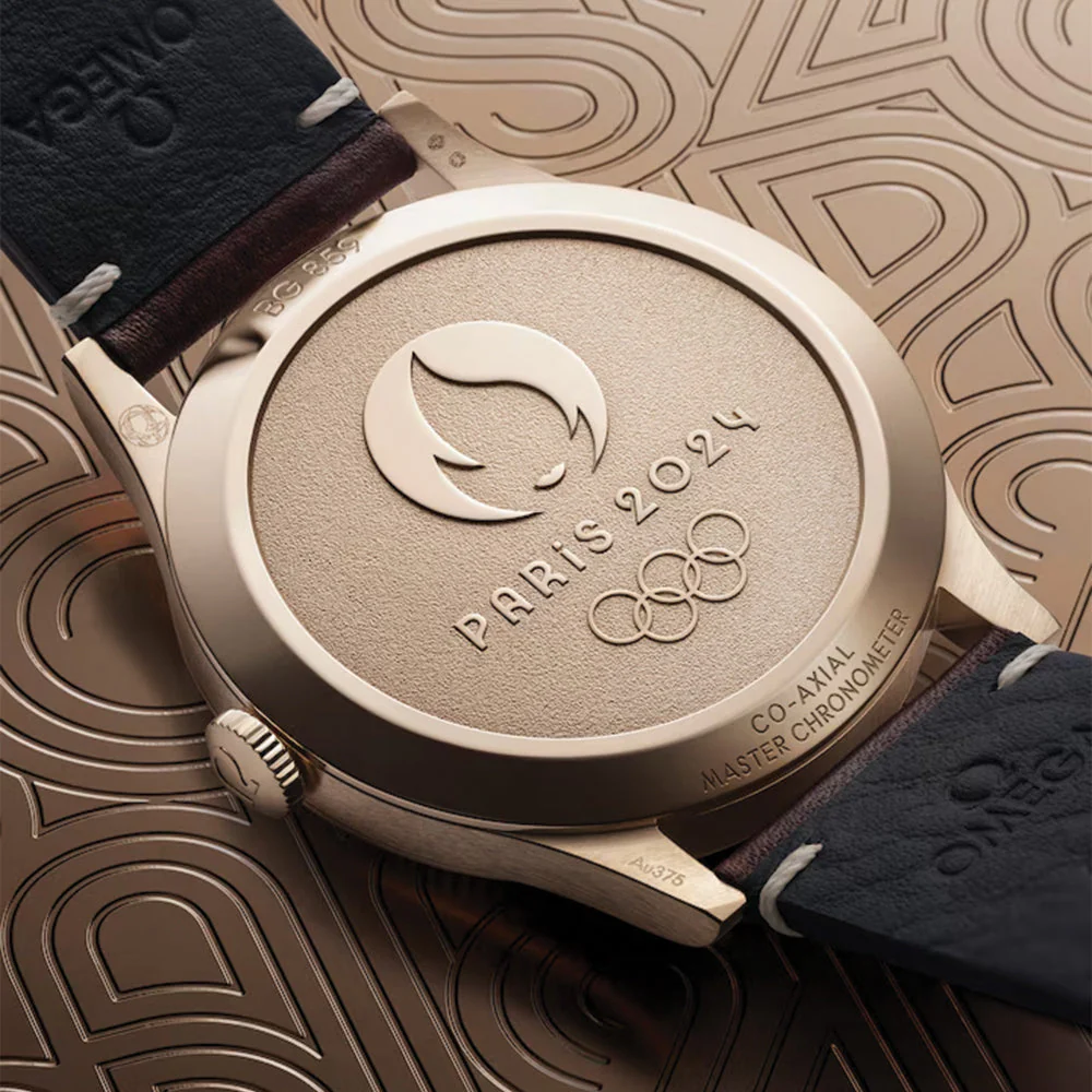 Paris 2024 Co-Axial Master Chronometer Bronze Gold Edition 39mm - Silver on Leather Strap - Image 5