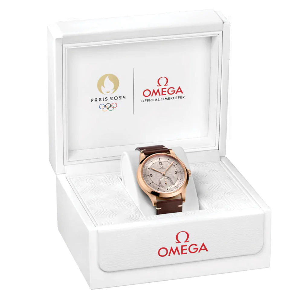 Paris 2024 Co-Axial Master Chronometer Bronze Gold Edition 39mm - Silver on Leather Strap - Image 8