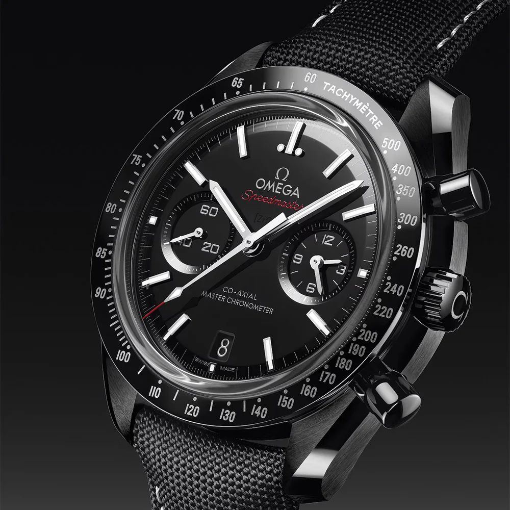 Speedmaster Dark Side of the Moon Black Ceramic 44.25mm - Black on Fabric Strap - Image 3