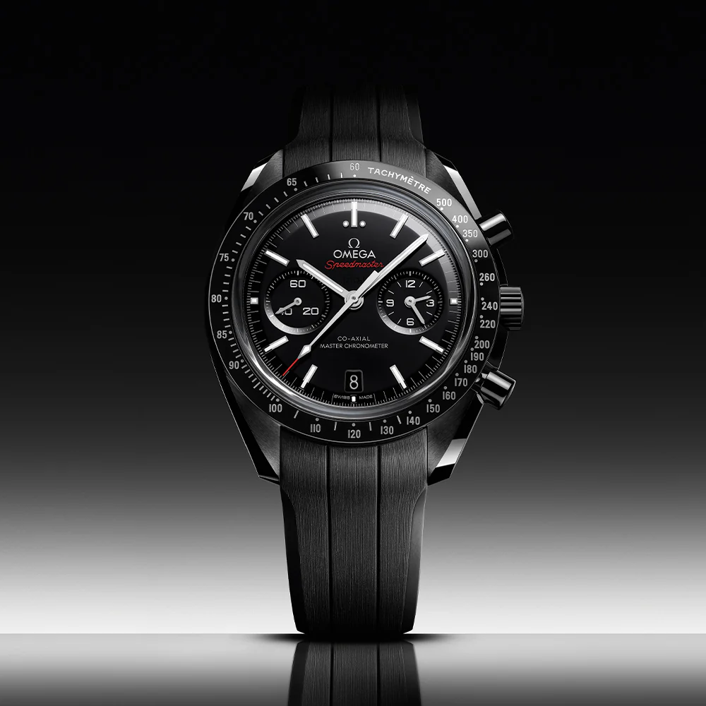 Speedmaster Dark Side of the Moon Black Ceramic 44.25mm - Black on Rubber Strap - Image 2