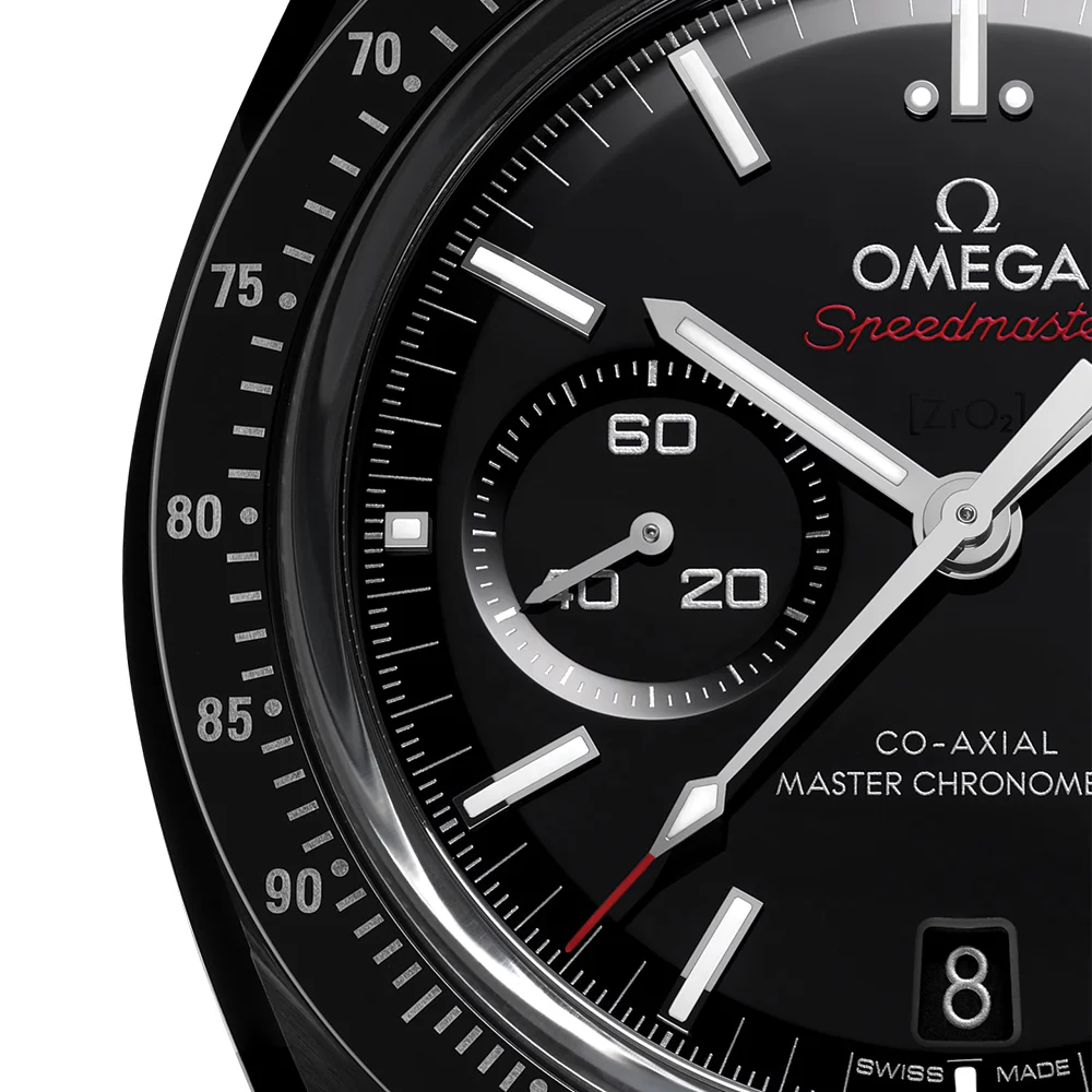 Speedmaster Dark Side of the Moon Black Ceramic 44.25mm - Black on Rubber Strap - Image 4
