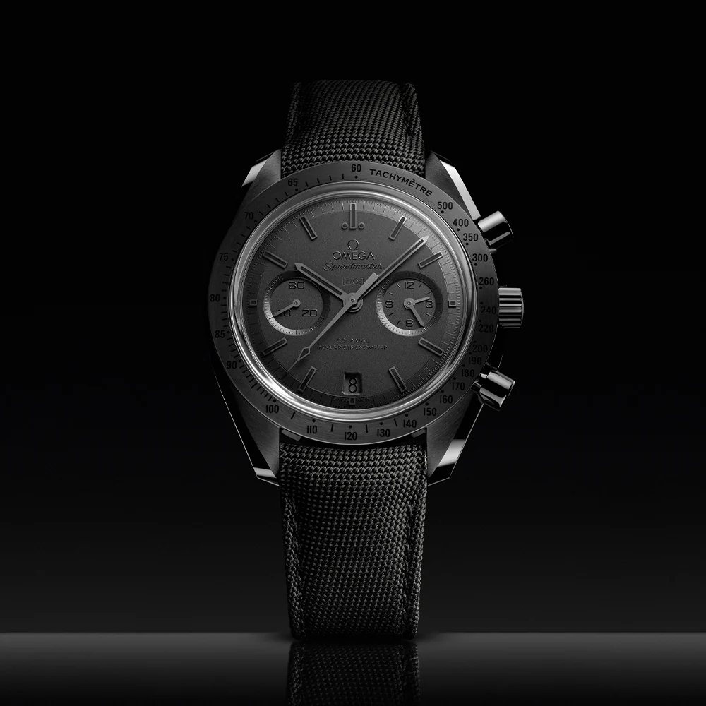 Speedmaster Dark Side of the Moon Black Ceramic 44.25mm - Full Black on Fabric Strap - Image 2