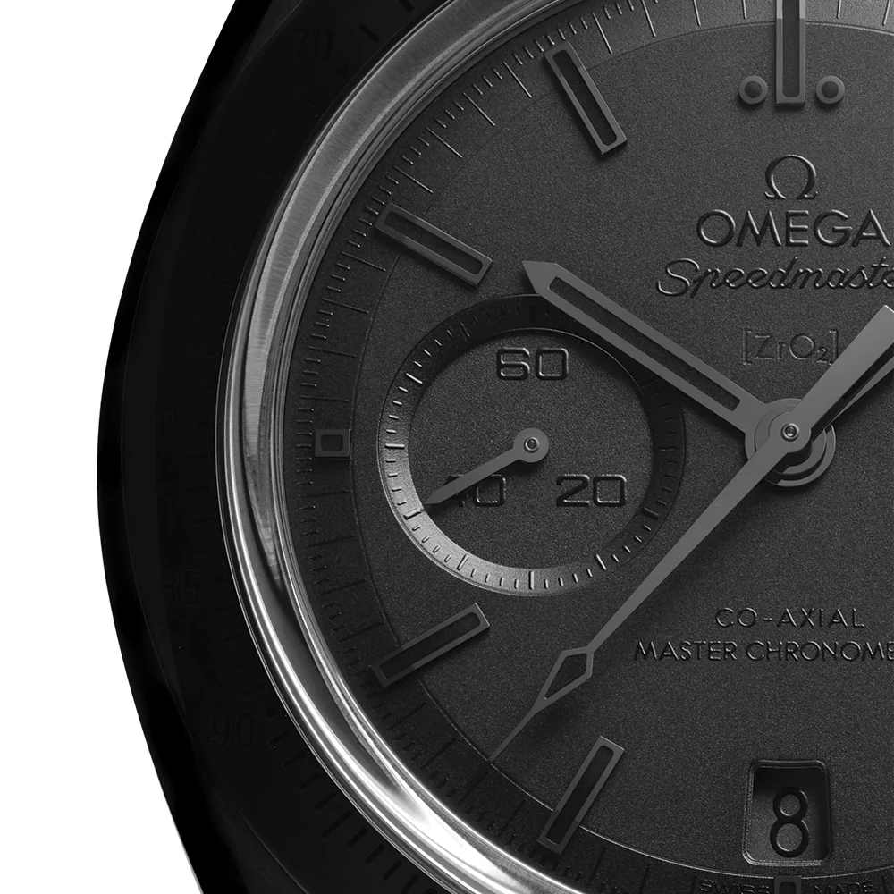Speedmaster Dark Side of the Moon Black Ceramic 44.25mm - Full Black on Rubber Strap - Image 4
