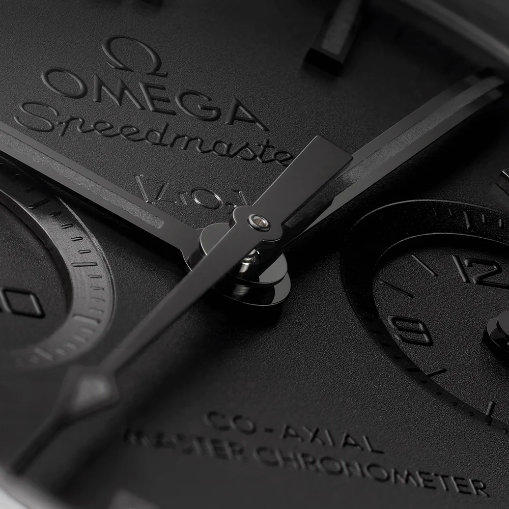 Speedmaster Dark Side of the Moon Black Ceramic 44.25mm - Full Black on Rubber Strap - Image 5