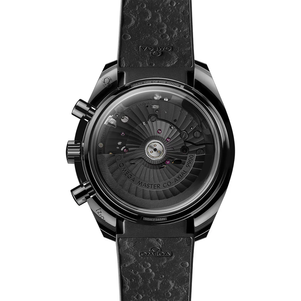 Speedmaster Dark Side of the Moon Black Ceramic 44.25mm - Full Black on Rubber Strap - Image 6