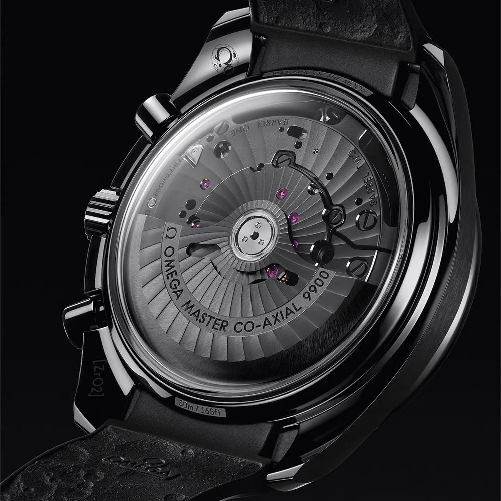 Speedmaster Dark Side of the Moon Black Ceramic 44.25mm - Full Black on Rubber Strap - Image 7