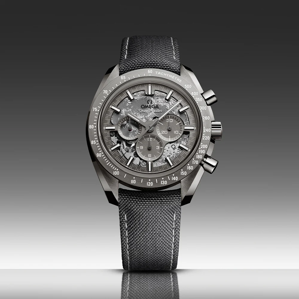 Speedmaster Grey Side of the Moon Grey Ceramic 44.25mm - Grey on Fabric Strap - Image 2
