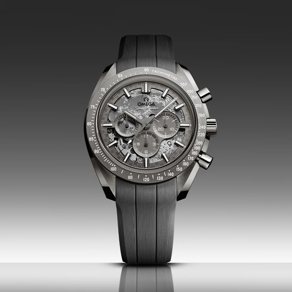 Speedmaster Grey Side of the Moon Grey Ceramic 44.25mm - Grey on Rubber Strap - Image 2