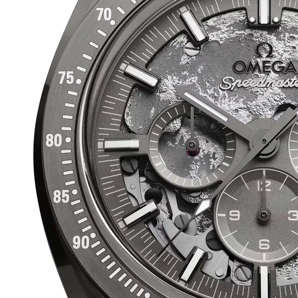 Speedmaster Grey Side of the Moon Grey Ceramic 44.25mm - Grey on Rubber Strap - Image 4