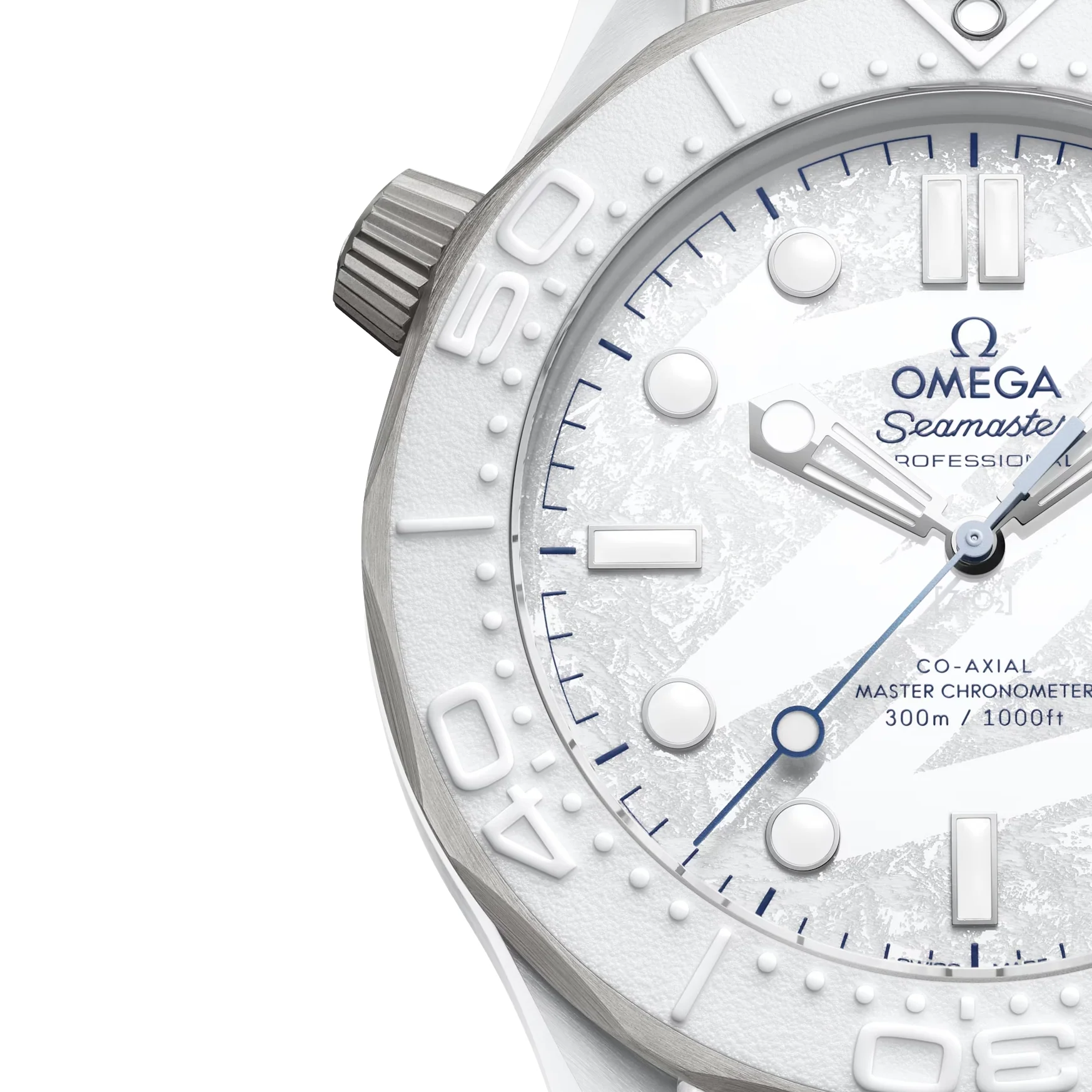 Seamaster Diver 300M Milano Cortina 2026 43.5mm - White on Rubber Strap - Image 5