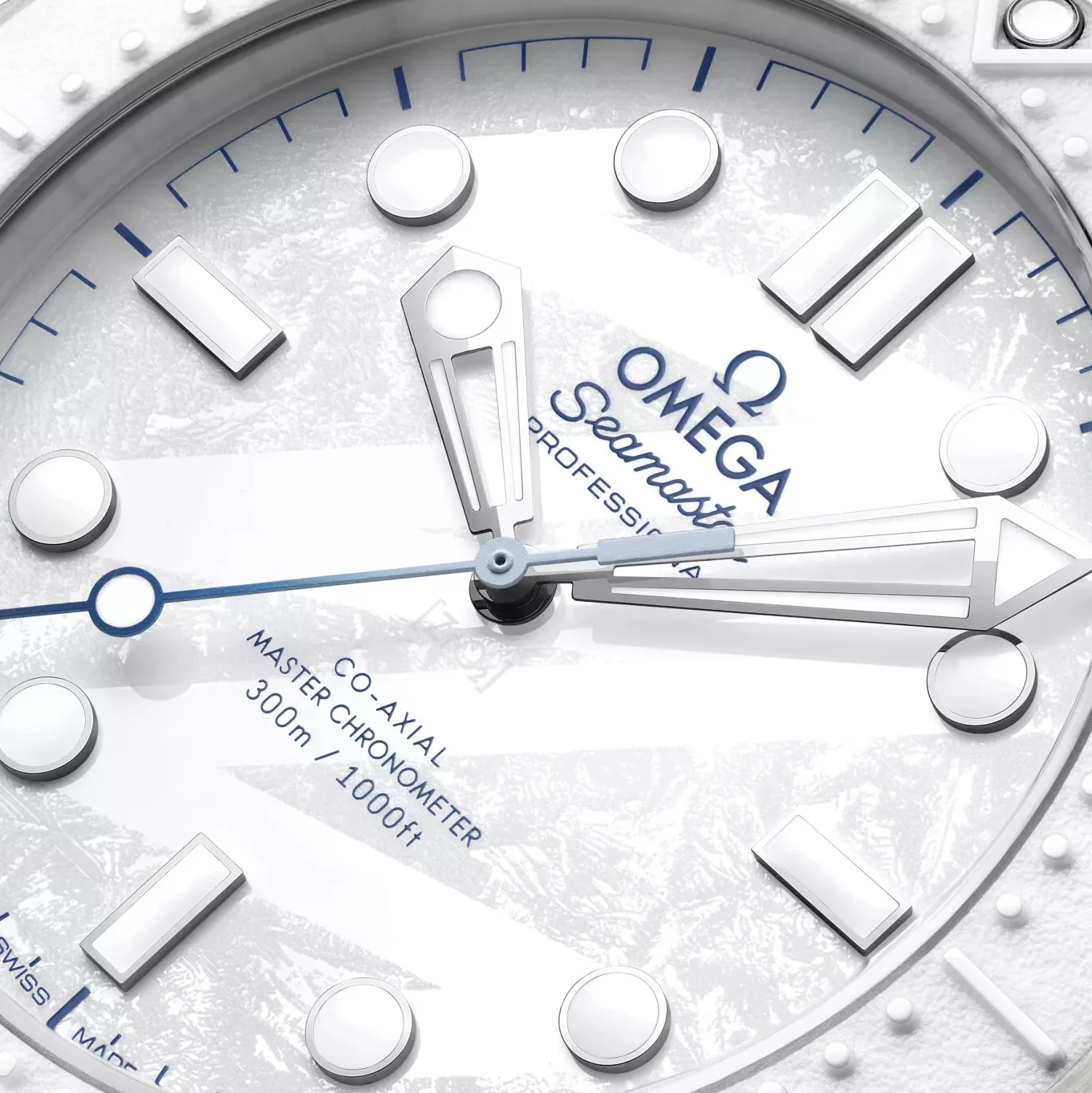 Seamaster Diver 300M Milano Cortina 2026 43.5mm - White on Rubber Strap - Image 6