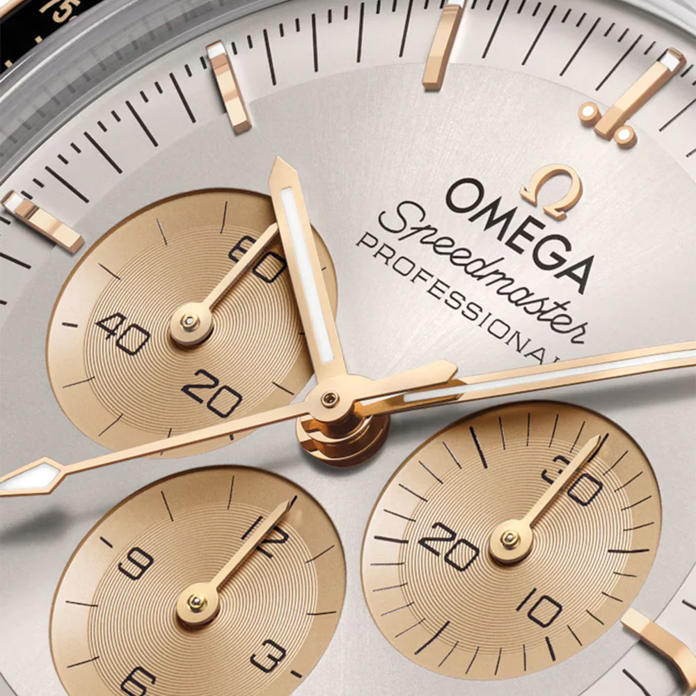 Speedmaster Moonwatch Professional Moonshine™ Gold and Steel 42mm ‑ Silver on Leather Strap - Image 3