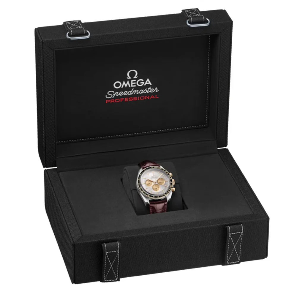 Speedmaster Moonwatch Professional Moonshine™ Gold and Steel 42mm ‑ Silver on Leather Strap - Image 5