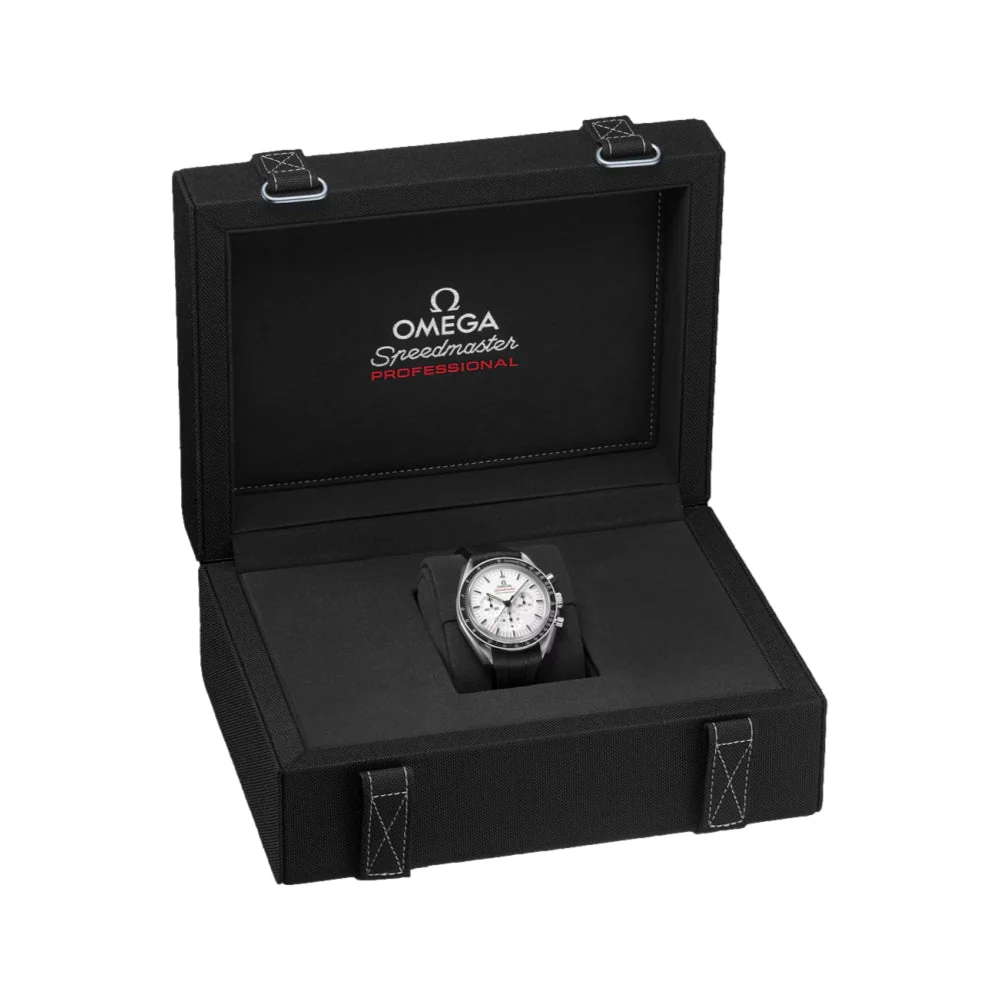 Speedmaster Moonwatch Professional Chronograph Sapphire 42mm - White on Rubber Strap - Image 3