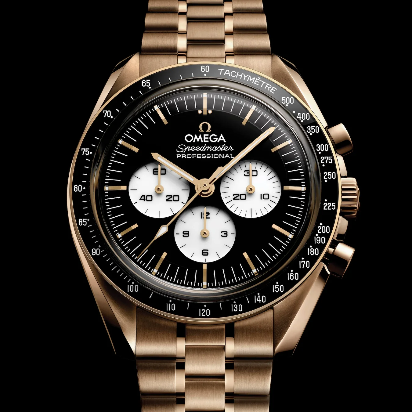 Speedmaster Moonwatch Professional 18K Moonshine™ Gold "Reverse Panda" 42mm - Black on Bracelet - Image 2