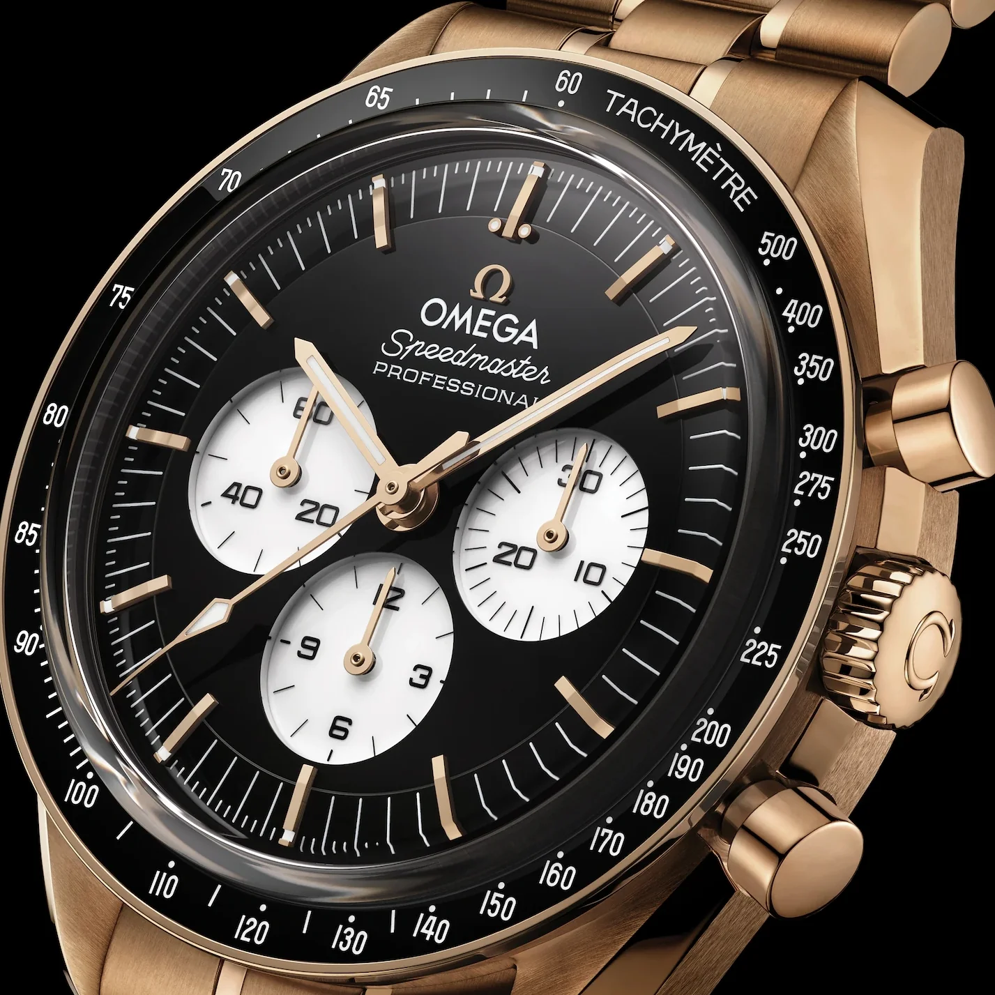 Speedmaster Moonwatch Professional 18K Moonshine™ Gold "Reverse Panda" 42mm - Black on Bracelet - Image 3