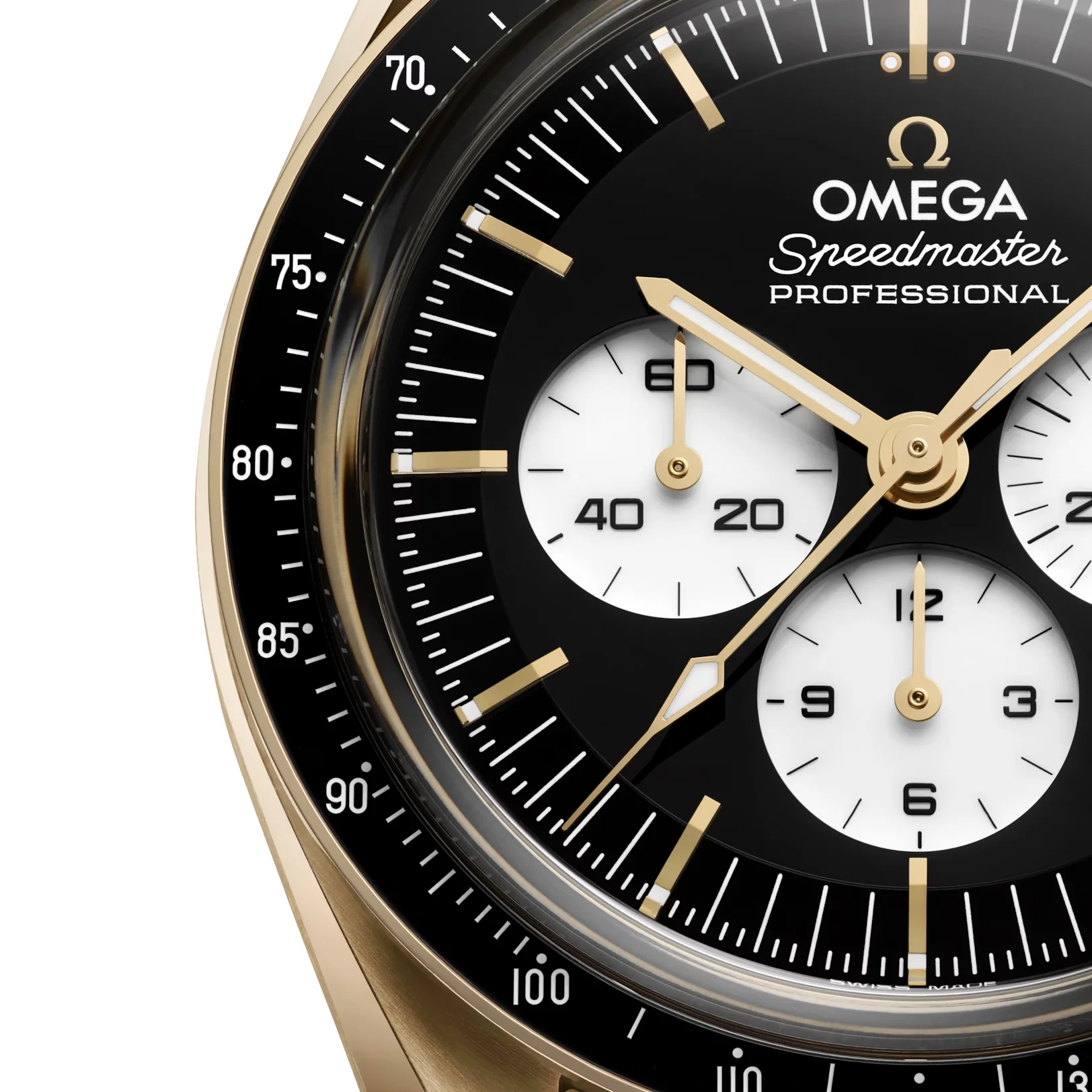 Speedmaster Moonwatch Professional 18K Moonshine™ Gold "Reverse Panda" 42mm - Black on Bracelet - Image 4