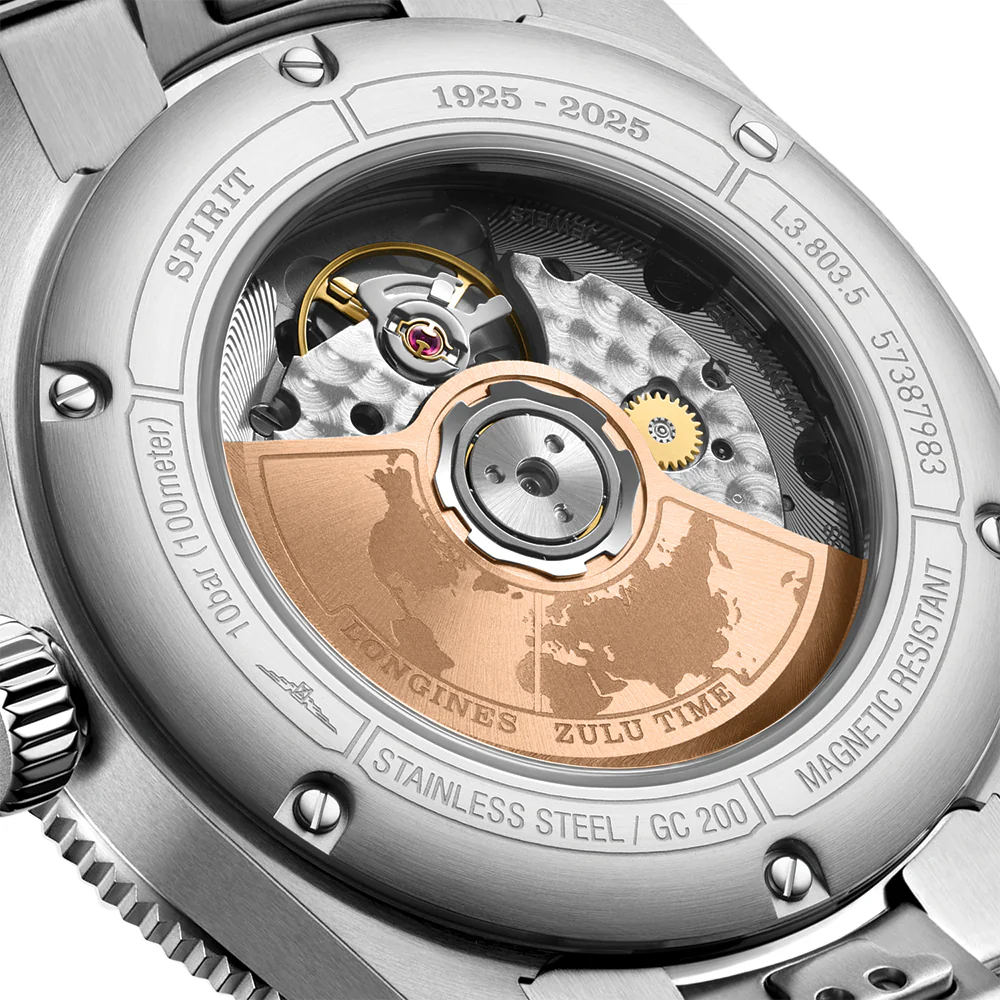 Spirit Zulu Time "1925" 18K Rose-Gold Capped Bezel 39mm - Black on Bracelet - Image 10