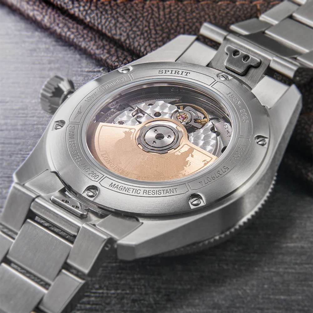 Spirit Zulu Time "1925" 18K Rose-Gold Capped Bezel 39mm - Black on Bracelet - Image 11