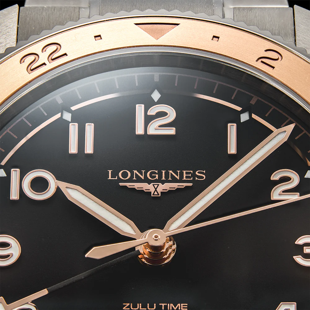 Spirit Zulu Time "1925" 18K Rose-Gold Capped Bezel 39mm - Black on Bracelet - Image 6