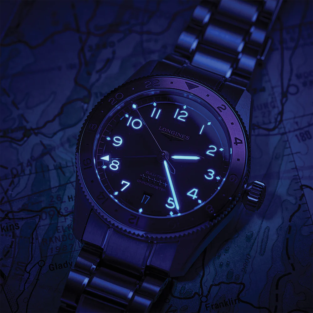 Spirit Zulu Time "1925" 18K Rose-Gold Capped Bezel 39mm - Black on Bracelet - Image 8