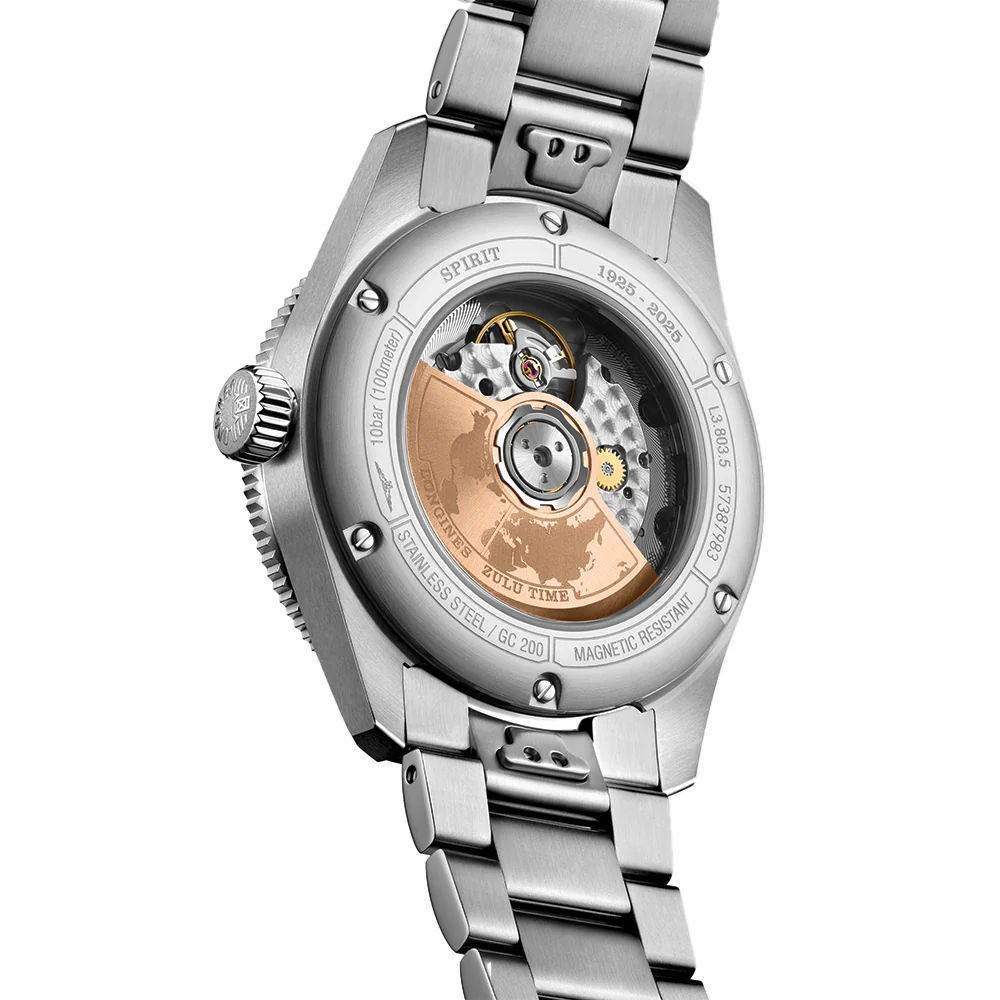 Spirit Zulu Time "1925" 18K Rose-Gold Capped Bezel 39mm - Black on Bracelet - Image 9
