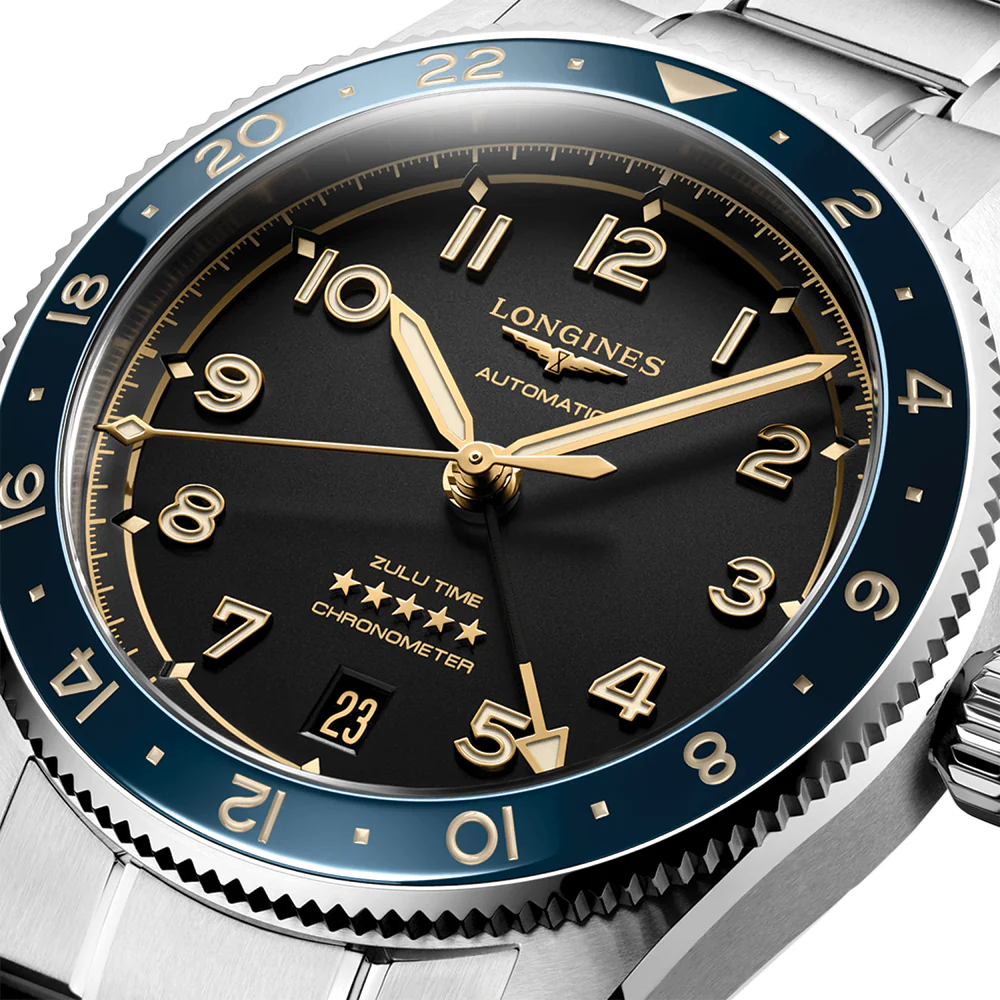 Spirit Zulu Time Blue Ceramic Bezel 39mm - Black on Bracelet - Image 3
