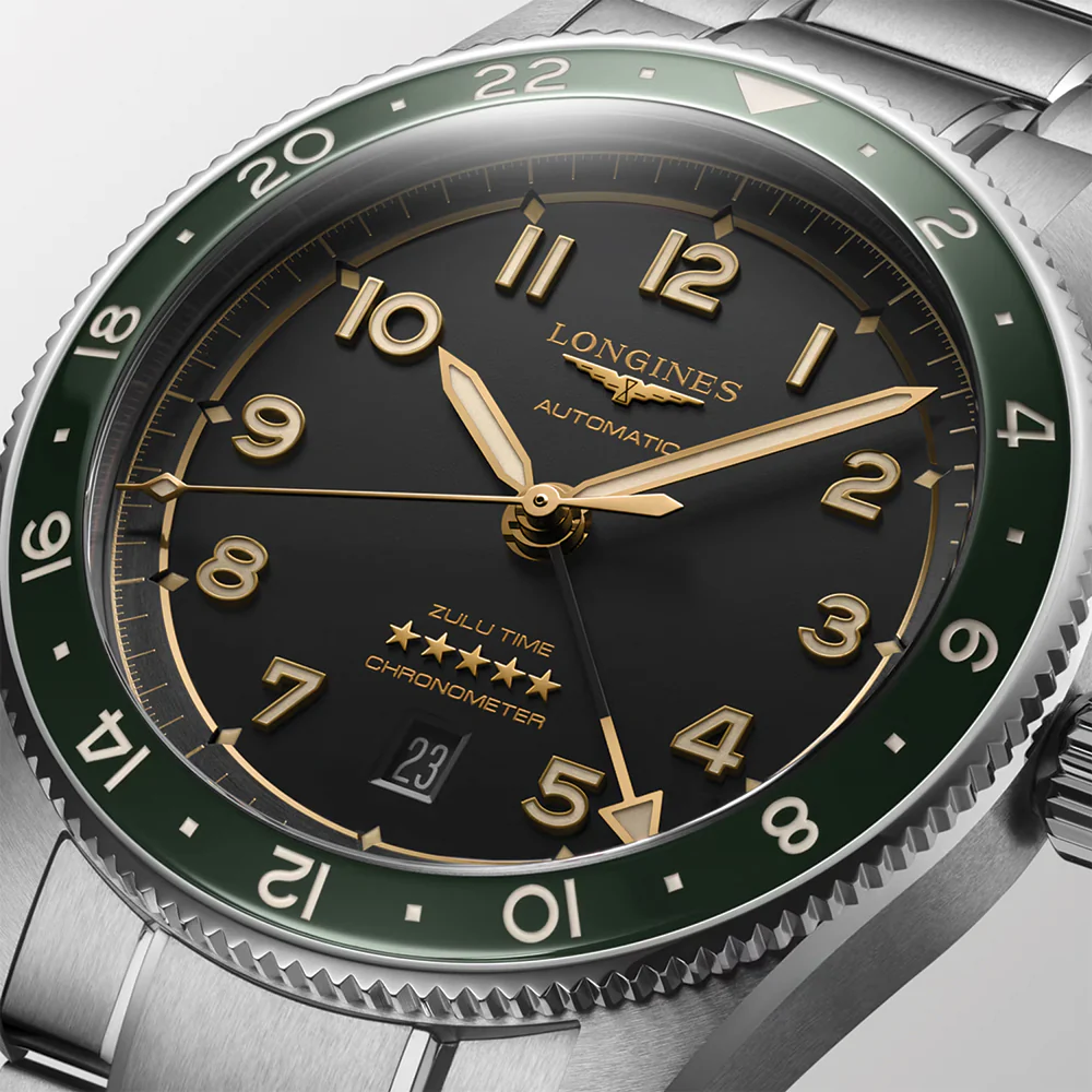 Spirit Zulu Time Green Bezel 42mm - Black on Bracelet - Image 4