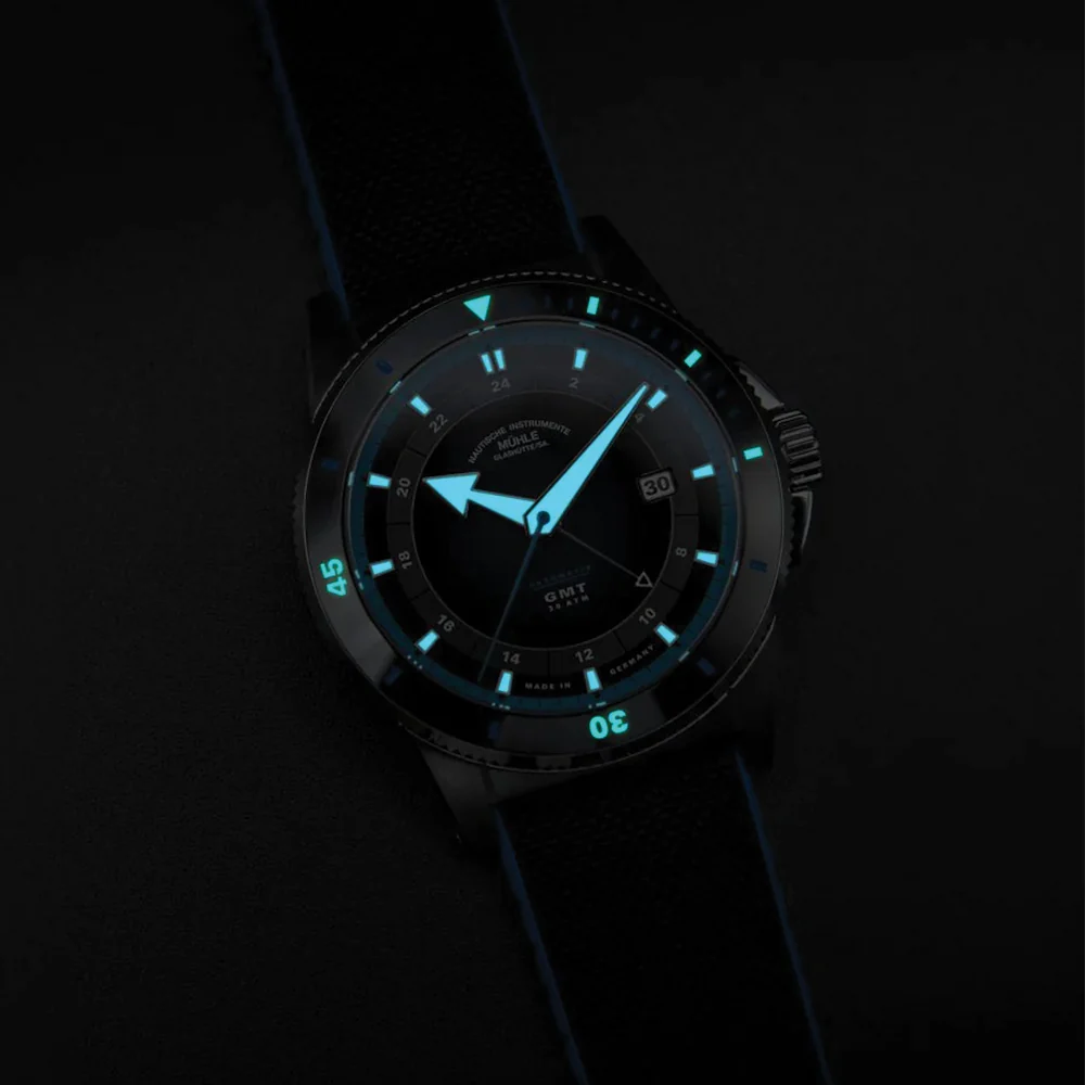 Sportivo Travel GMT 42.5mm - Black on Canvas-Rubber Strap - Image 3