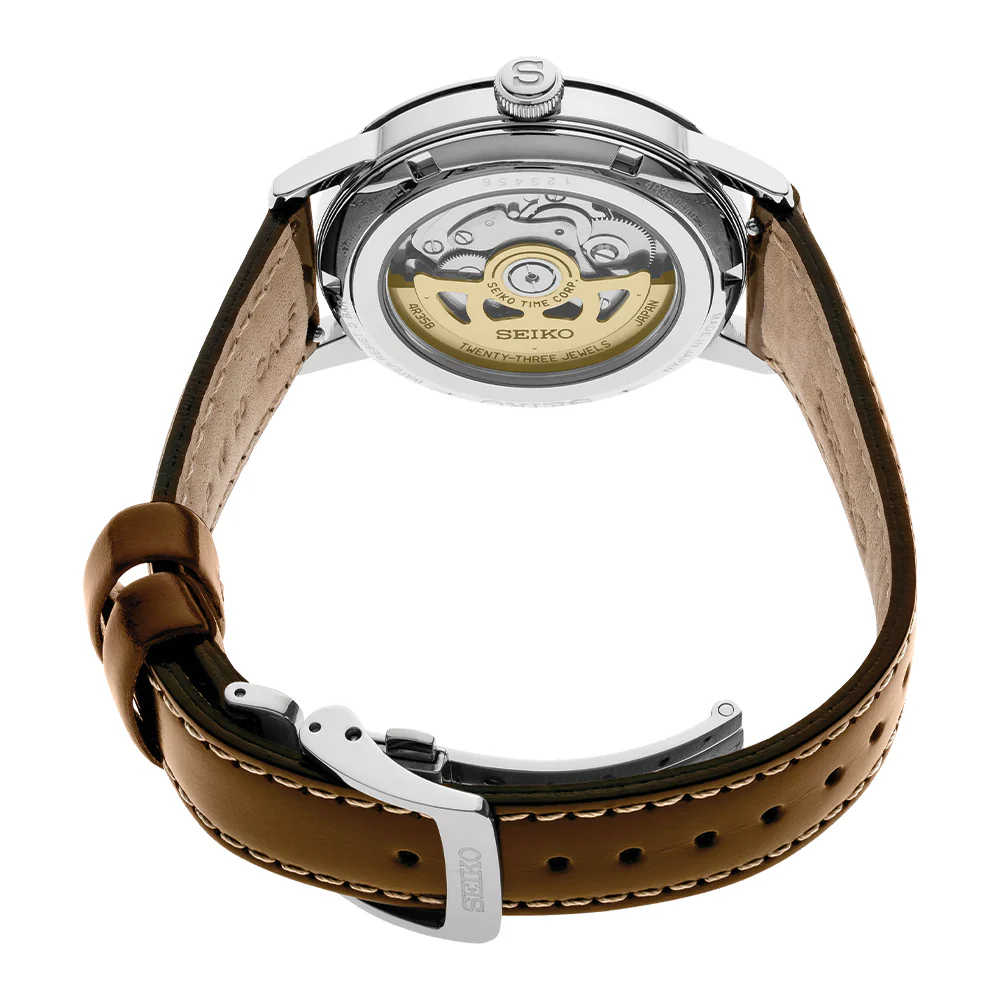 SRPE45 Presage Cocktail Time Automatic 38.5mm - Green on Leather Strap - Image 3